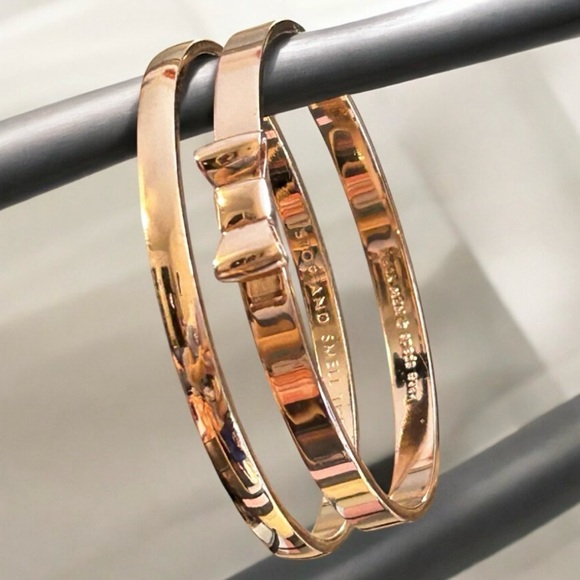 kate spade ♠️ Rose Gold Tone Bangle Bracelet Set - Picture 2 of 14